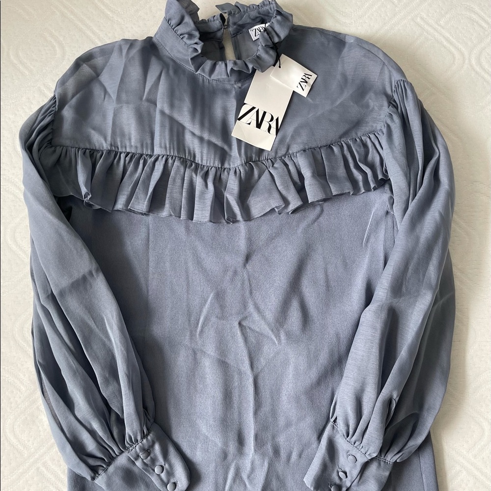 ZARA KNIT ORGANZA DRESS - Picture 11 of 15
